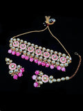 Ishhaara Pink Hand Painted Choker Necklace