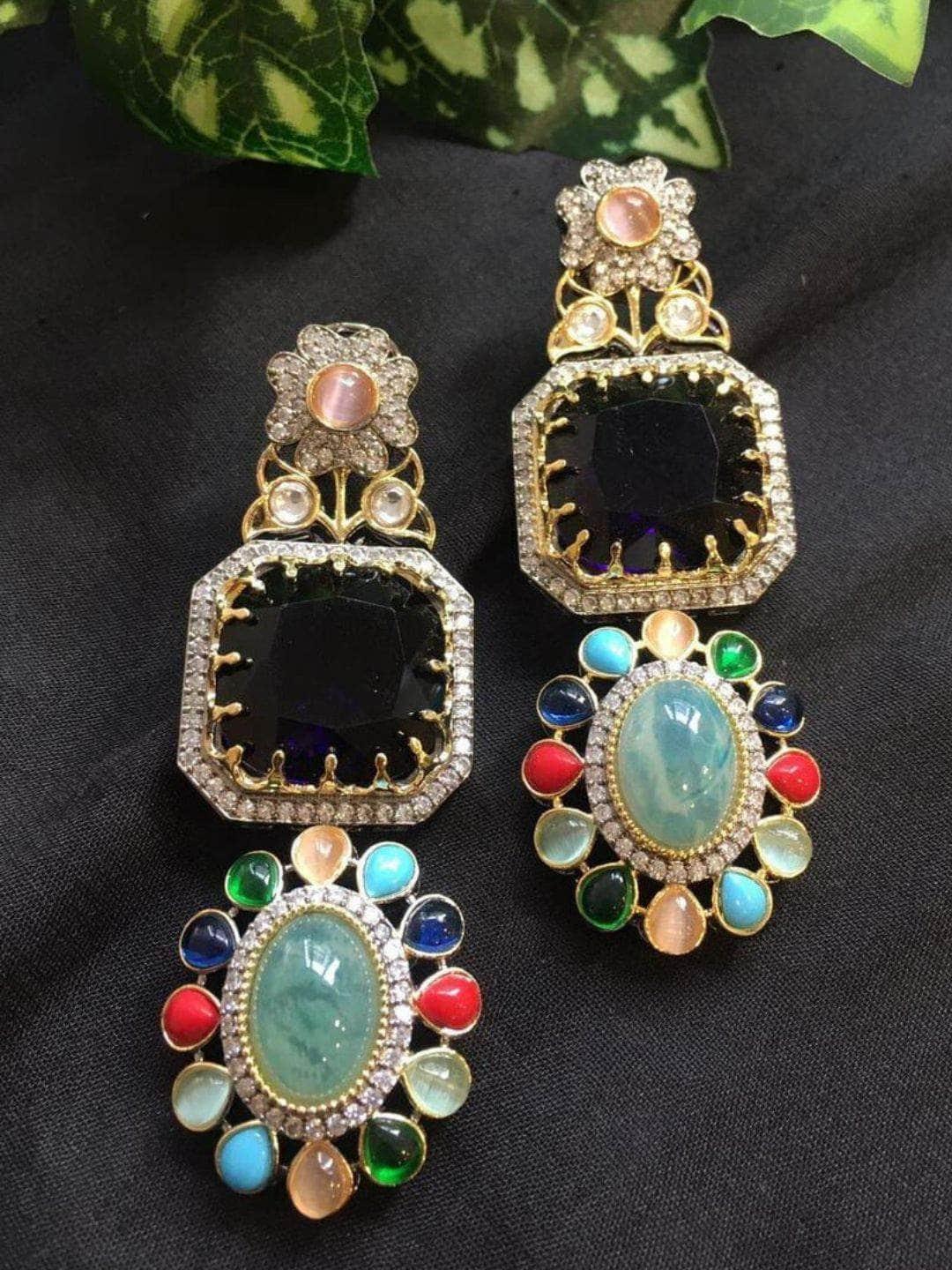 Ishhaara Hanging Sabyasachi Inspired Doublette Stone Earings