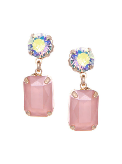 Ishhaara Irridescent Square Drop Earrings Pink