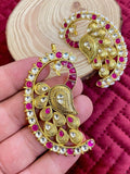 Ishhaara Pink Jadau Kundan Jhoomar Earcuff Earrings