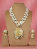 Ishhaara Pink Jadau Kundan Meenakari Long Necklace Earrings Set