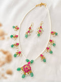 Ishhaara Pink Jadau Kundan Stones Pendant Necklace