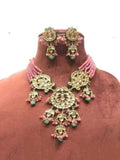 Ishhaara Pink Kundan 3 Pendant Necklace