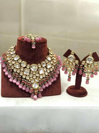 Ishhaara Kundan Bridal Necklace With Teeka