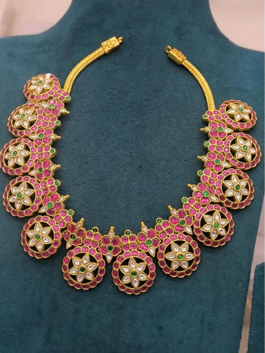 Ishhaara Pink Kundan Collar Necklace