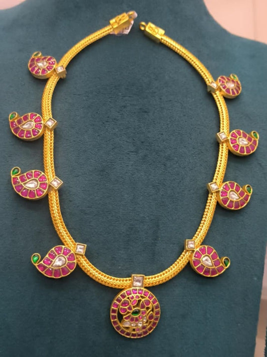 Ishhaara Pink Kundan Hasli Necklace