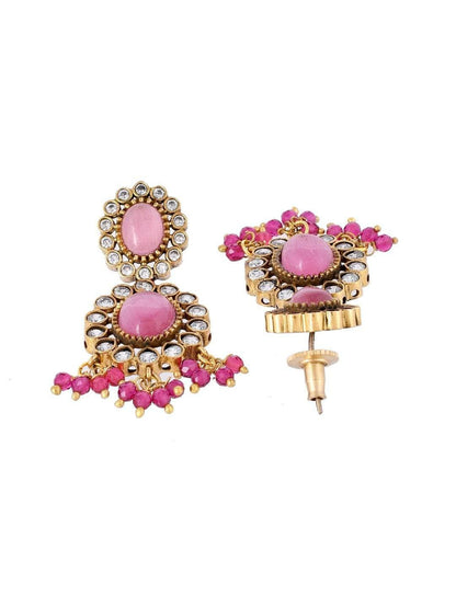Ishhaara Pink Kundan Pearl Necklace Set