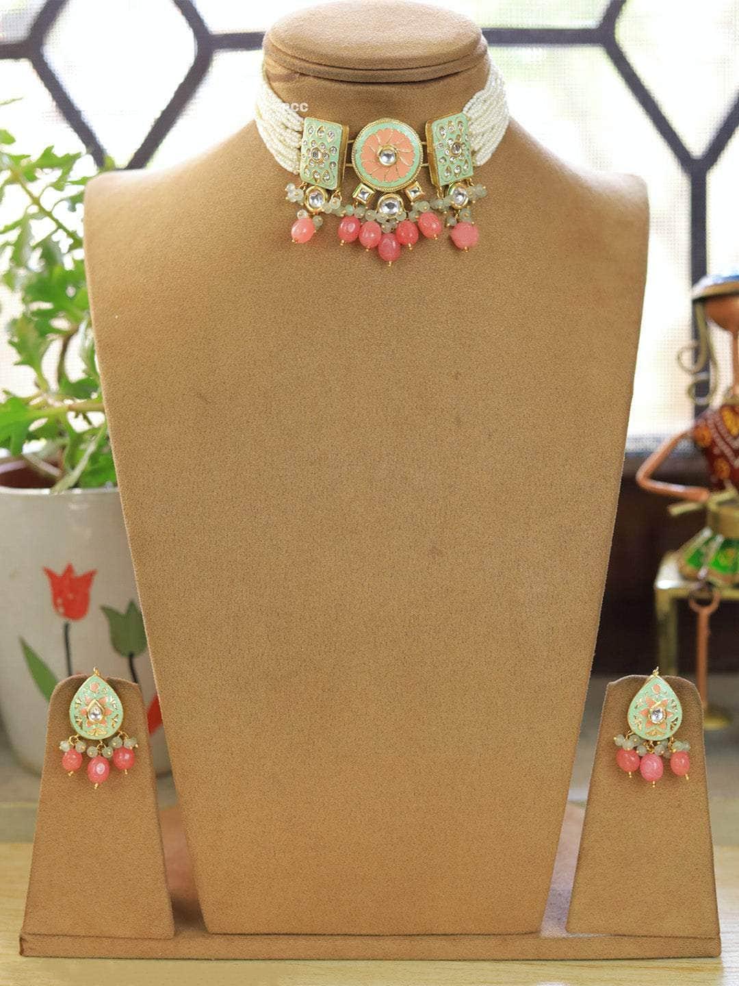 Ishhaara Pink Kundan Polki Choker