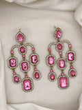 Ishhaara Pink Kundan Studded Droplet Earring