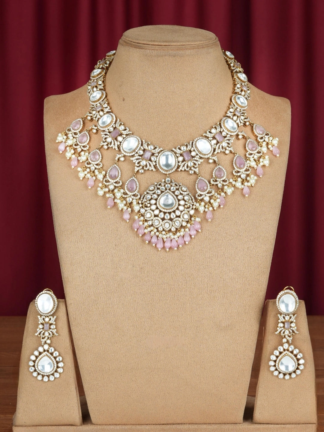 Ishhaara Green Kundan Studded Hanging Pendant Choker Necklace