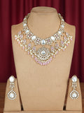 Ishhaara Pink Kundan Studded Hanging Pendant Choker Necklace