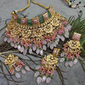 Ishhaara Pink Layered Antique Bridal Set