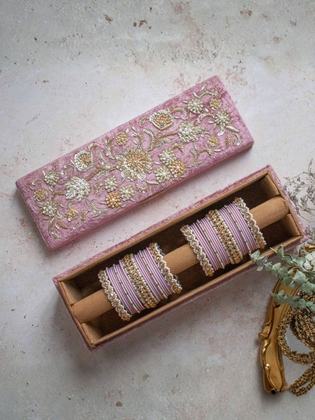 the brand Meenakari Bangle Set with Kundan Work — handcrafted Indian jewellery