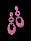 Ishhaara Pink Link Drop Earrings