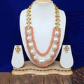 Ishhaara Long Twist Big Pearl Necklace And Earring Set