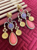 Ishhaara Pink Luxury Panther Head Statement Earrings