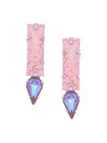 Ishhaara Pink Marble Crystal Drop Earrings - Pink