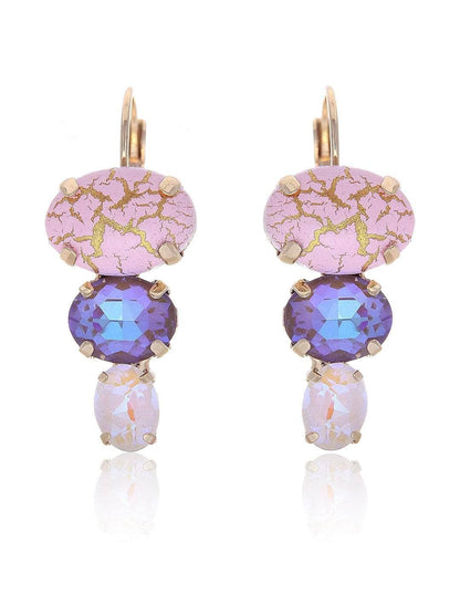 Ishhaara Marble Crystal Stud Earrings Pink