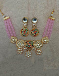 Ishhaara Pink Meenakari Beaded Necklace