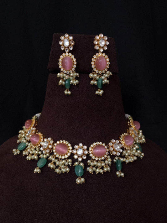 Ishhaara Pink Meenakari Kundan Choker Set