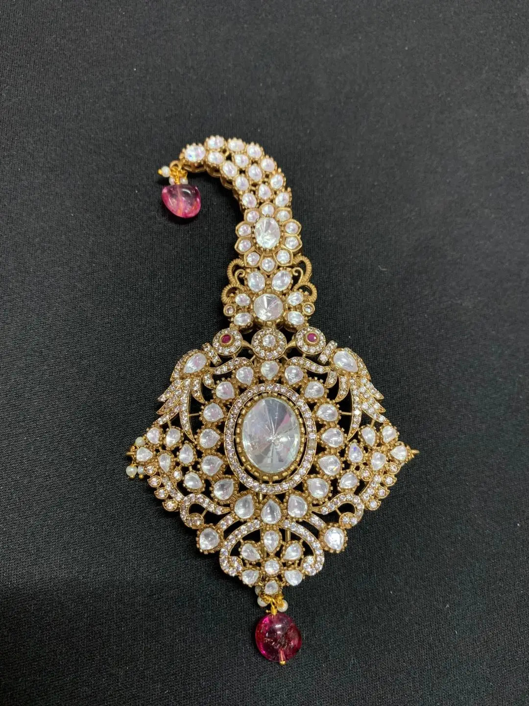Ishhaara Pink Moissanite Polki Kalangi