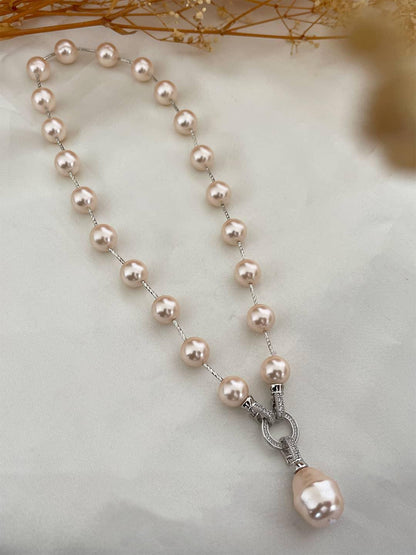 Ishhaara Pink Multicolor Pearl Necklaces