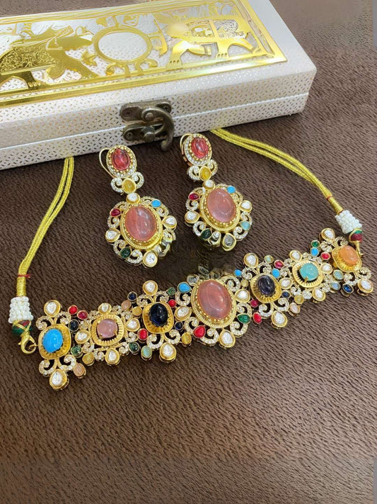 Ishhaara Pink Multicoloured Indowestern Designer Set