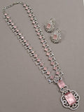 Ishhaara Pink Neeta Ambani Inspired Doublet Emerald Long Necklace
