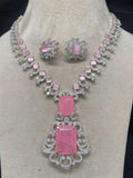 Ishhaara Pink Nita Ambani Inspired Doublet Emerald Long Necklace