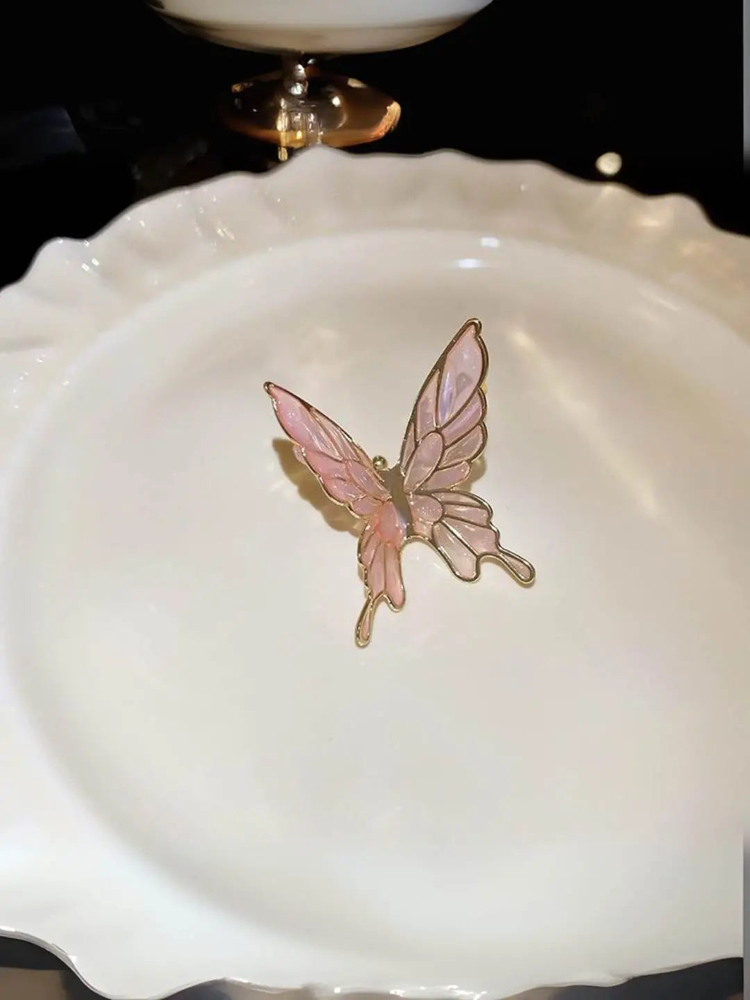 Ishhaara Pink One Side Butterfly Ear Cuff