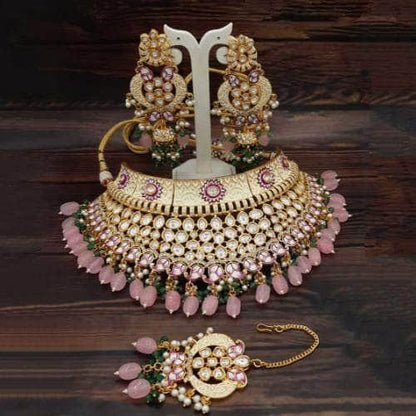 Ishhaara Pastel Single Tone Choker Necklace Set
