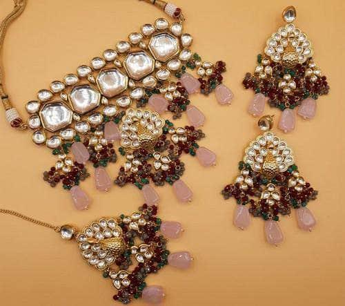 Ishhaara Peacock Pendant Choker Set