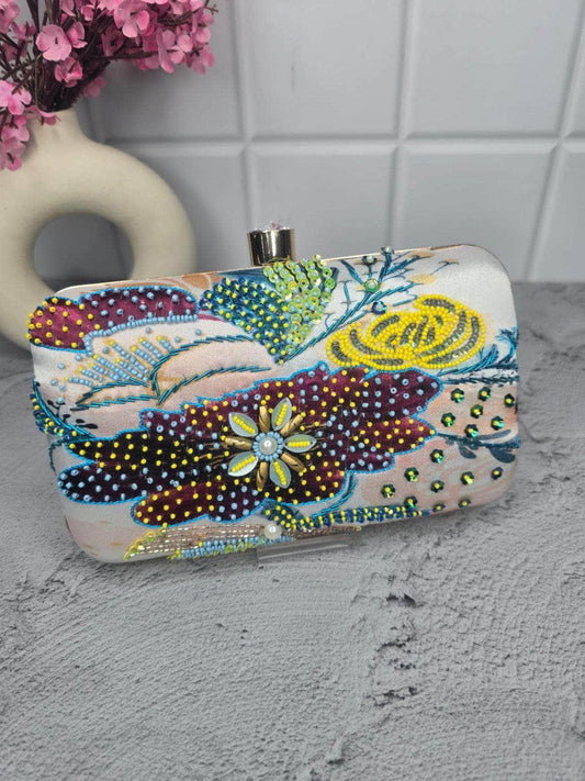 Ishhaara Pink Phulkari Clutch