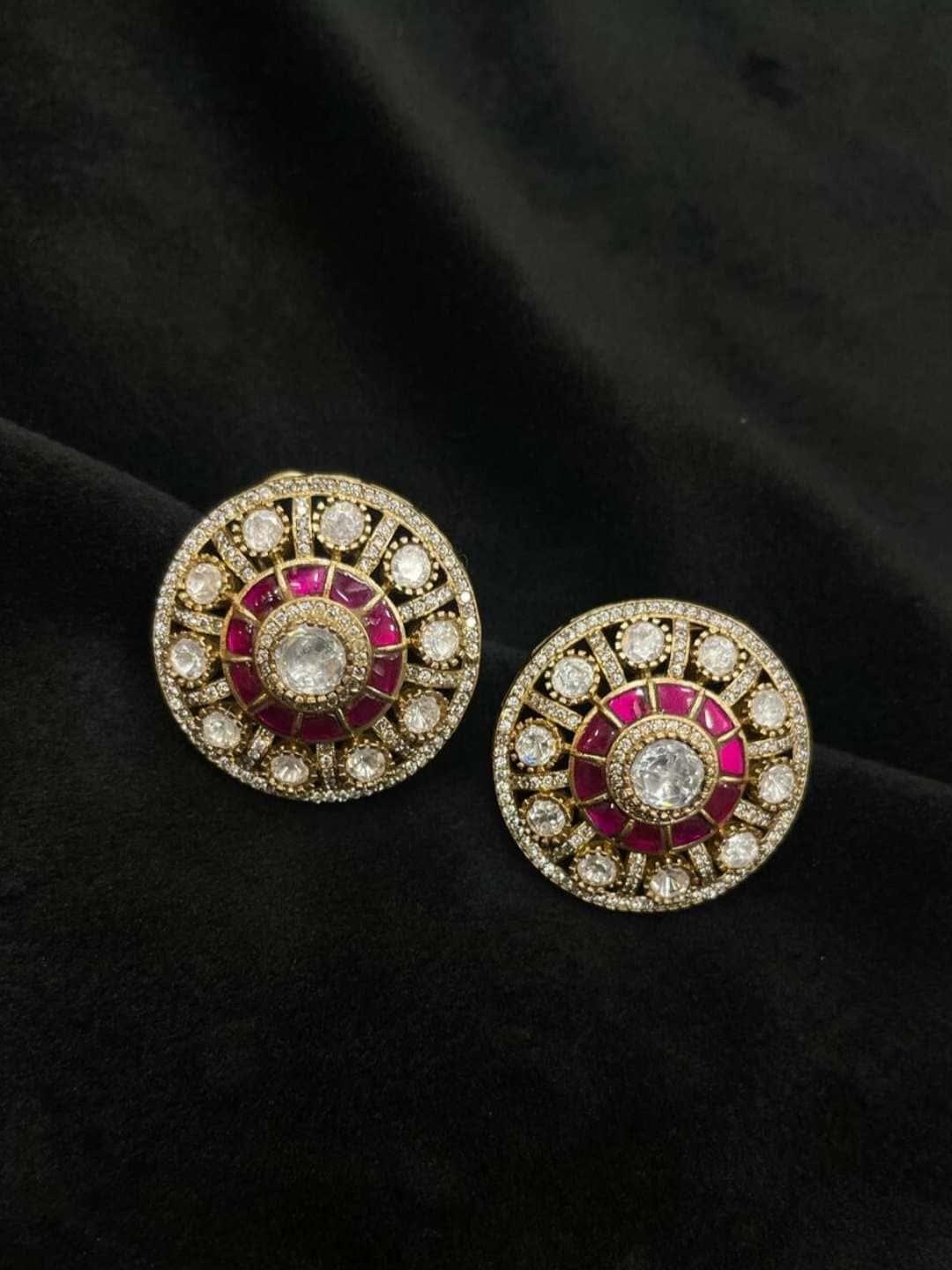 Ishhaara Pink Polki Studs