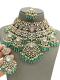 Ishhaara Pink Premium Victorian Layered Bridal Choker Necklace