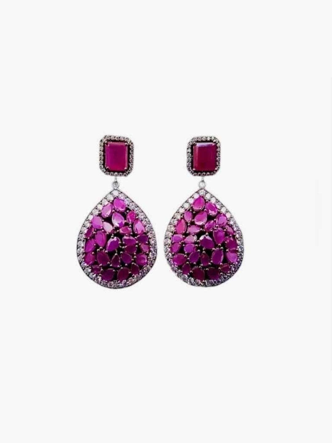 Ishhaara Quartz Healing Crystal Dangle Drop Earrings