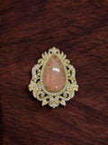 Ishhaara Pink Regal Leaf Shaped Brooch