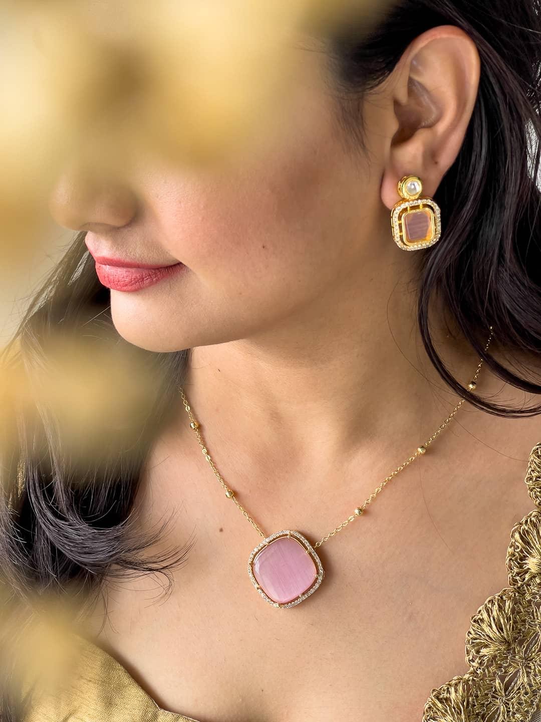 Ishhaara Pink Rhodochrosite Necklace