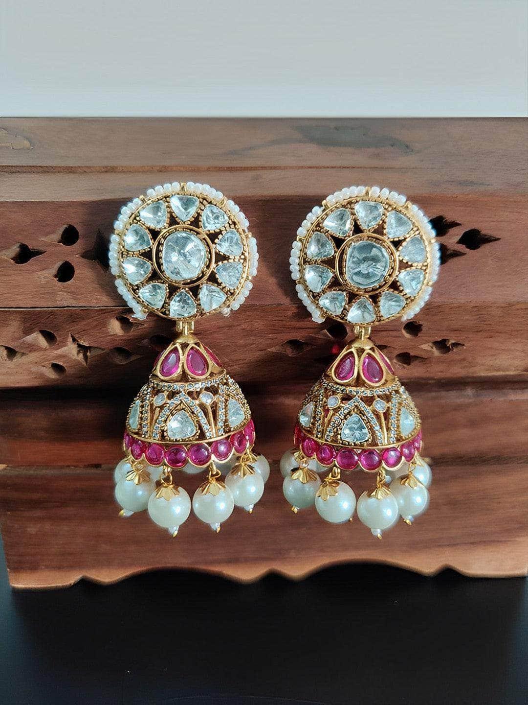 Ishhaara Round Stud Polki Jumka
