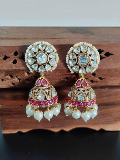 Ishhaara Round Stud Polki Jumka