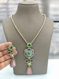 Ishhaara Pink Sabyasachi Style Handmade Fusion Necklace Set