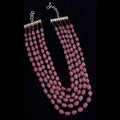 Ishhaara Pink Semi Precious 5 Layered Necklace