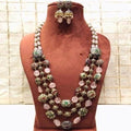 Ishhaara Pink Semi Precious Stones Necklace