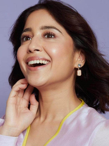 Shweta Tripathi Sharma In Irridescent Square Drop Earrings