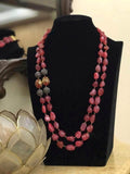 Ishhaara Side Beads Irregular Stone Necklace