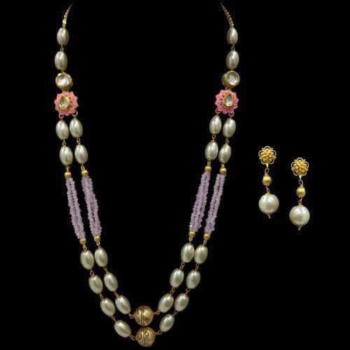 Ishhaara Simple Meena 2 Layered Necklace Set