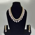 Ishhaara Pink Single Line Kundan Beads Necklace Set