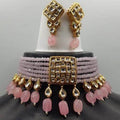 Ishhaara Pink Square Patch Onex Choker Necklace Set