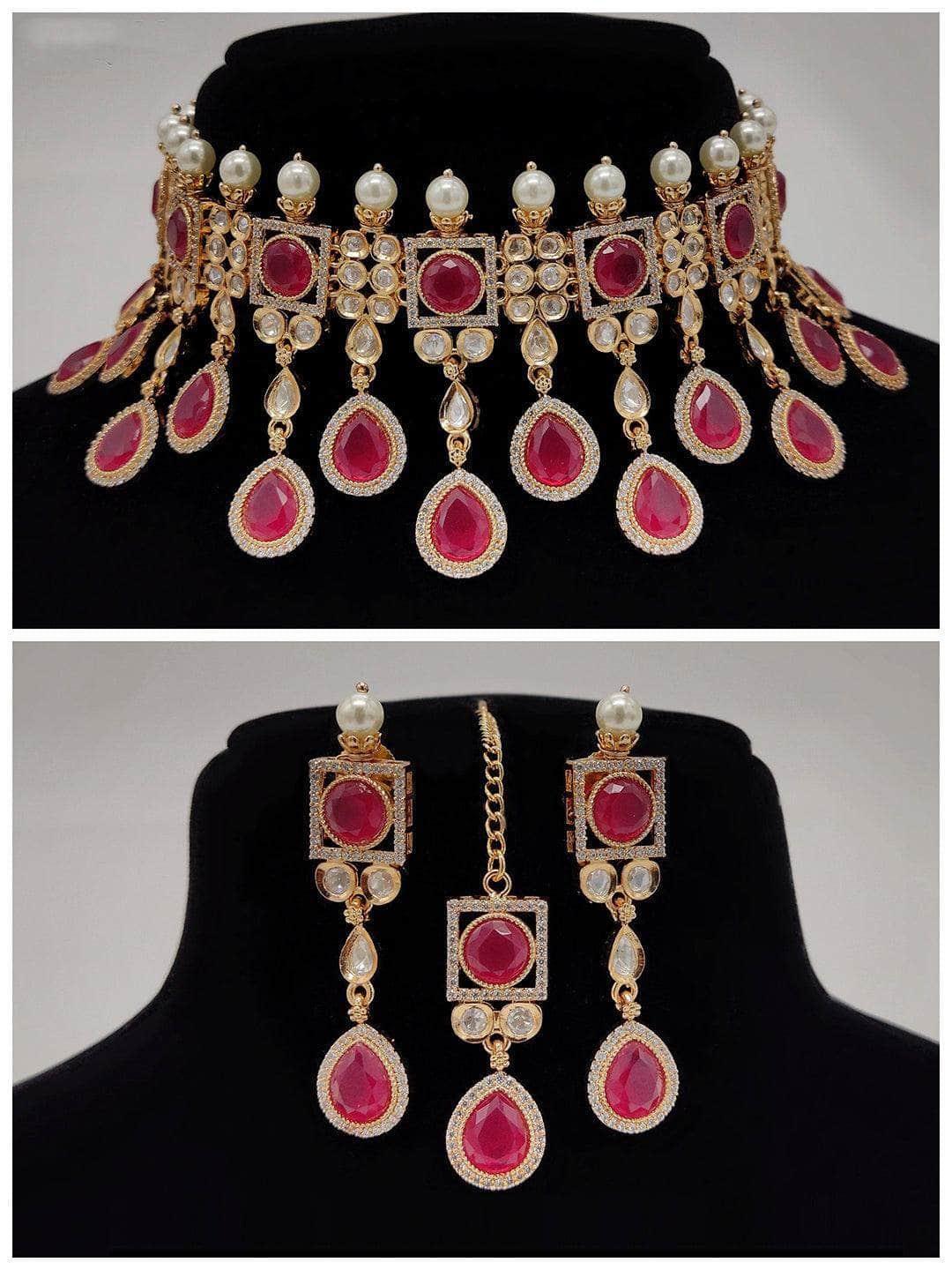 Ishhaara Square Shape Design Kundan Choker