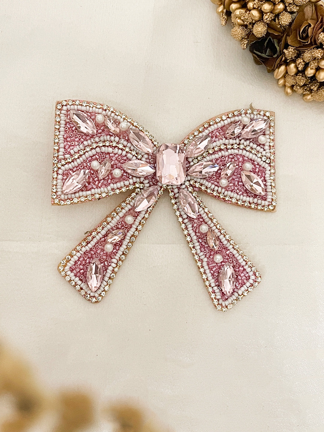 Ishhaara Pink Stylish Cute Bow Hairclip